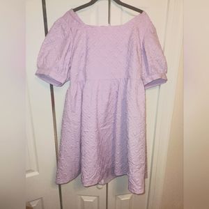 BiBi Lavendar Puffy Sleeve Bow Tie Back Dress